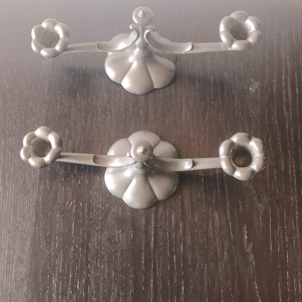 Flagg & Homan Vintage Pewter Candlestick Holders